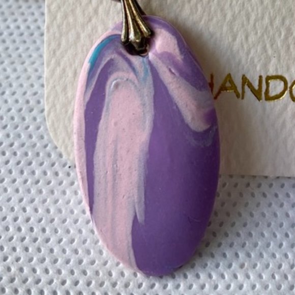 Handcrafted Purple Dangling Earrings - Picture 2 of 8